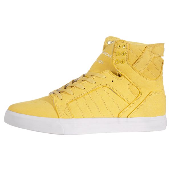 Supra SkyTop High Top Shoes Mens - Yellow | UK 18R5J15